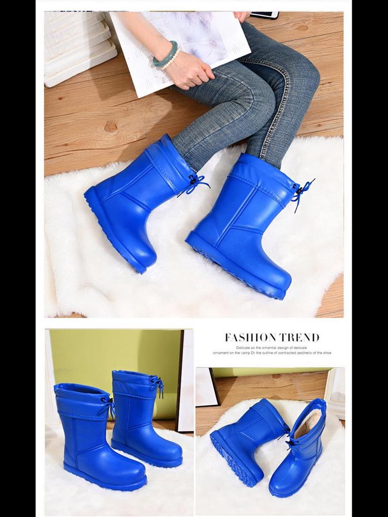 2024 Унисекс Черные зимние ботинки: Бархат, водонепроницаемый, легкий, утолщенный ЭВА для тепла