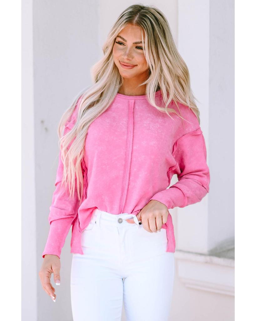 Azura Exchange High Low Raw Edge Sweatshirt