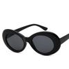 New Retro Large Frame Glasses Women Oval Sunglasses Ladies Trendy Vintage Goggle Women'S White Black Eyewear Uv400