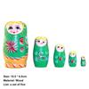 1 Set Nesting Doll Unique Pattern Wear Resistant Wood Girls Russian Stacking Dolls Desktop Decor for Home