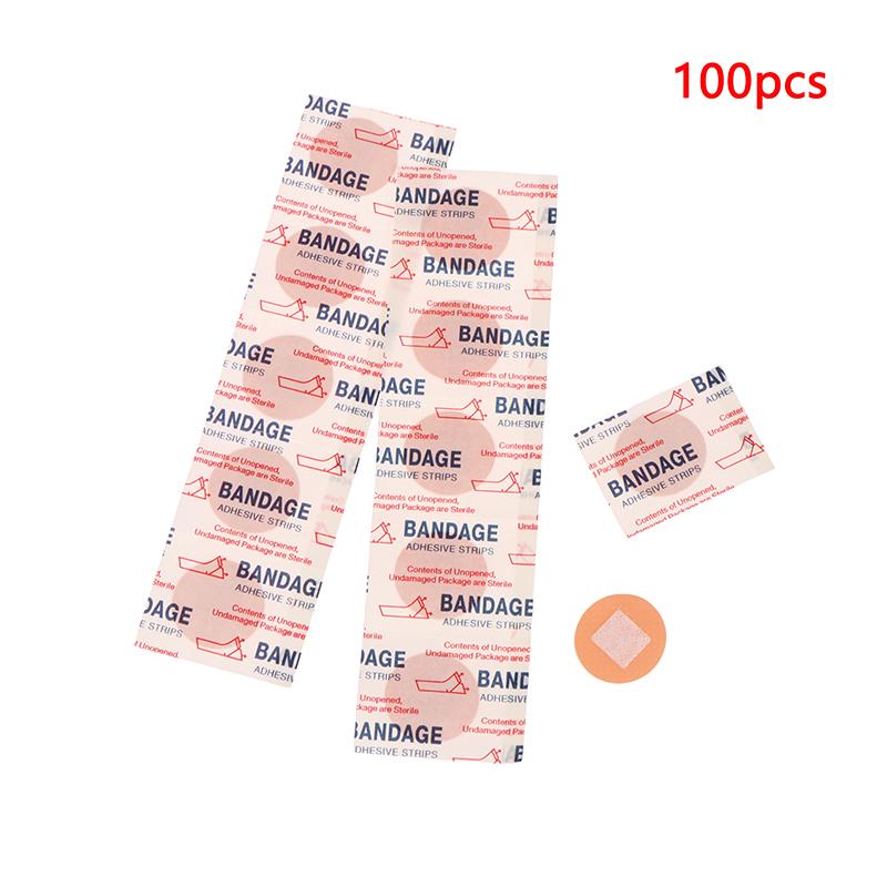 100Pcs Mini Waterproof Band Aid Round Small Wound Dressing Medical Fixation Tape