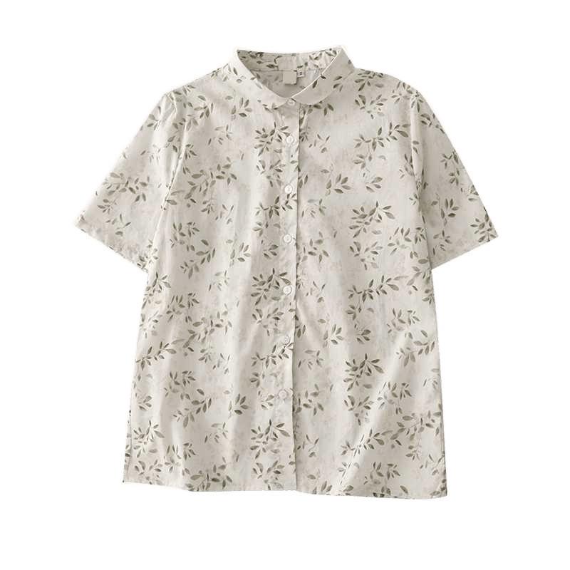 Новая летняя женская рубашка с воротником-стойкой Yuanbao, свободная, с принтом, с лацканами