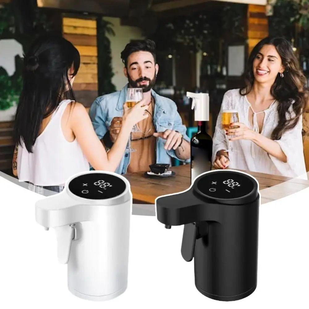 Adjustable Flow Electric Liquor Pump Built-in Rechargeable Battery Beverage Pourer Party Scene