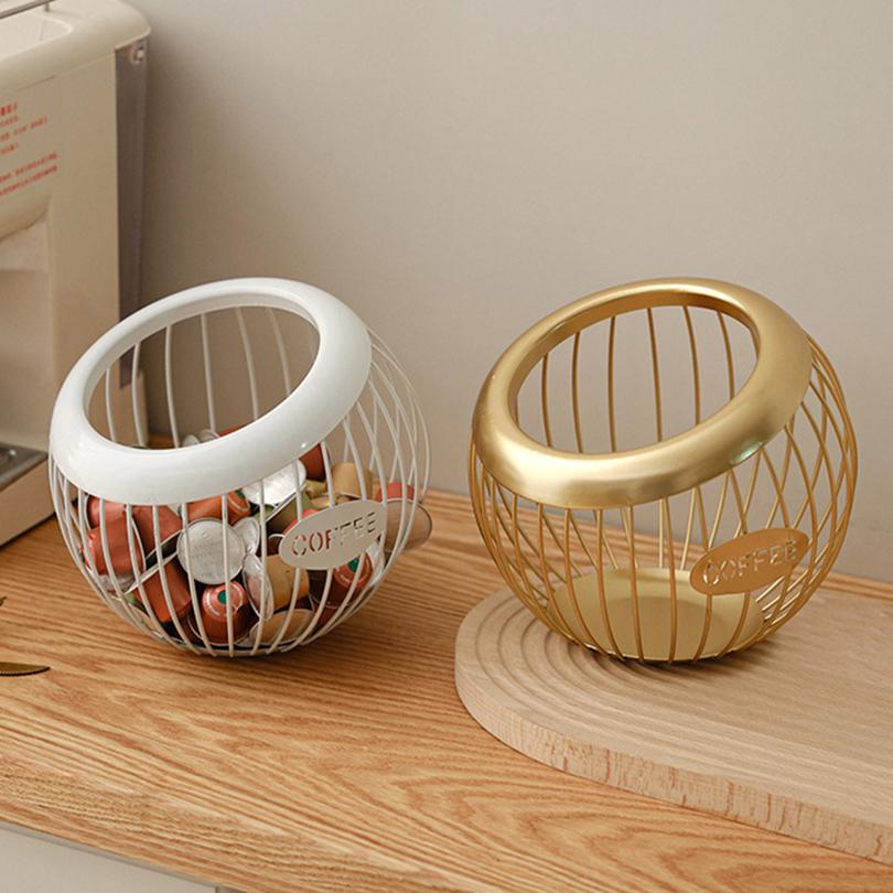 1 шт. Креативный железный органайзер для кофейных капсул, стойка для хранения фруктов и закусок, многофункциональная полая капсула, диагональная корзина, товары для дома