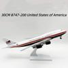 30 см Модель Самолета Air Force One B747-200 Смоляная Модель Самолета с Колесами и Устойчивой Базой Коллекционный Подарок от Авиации