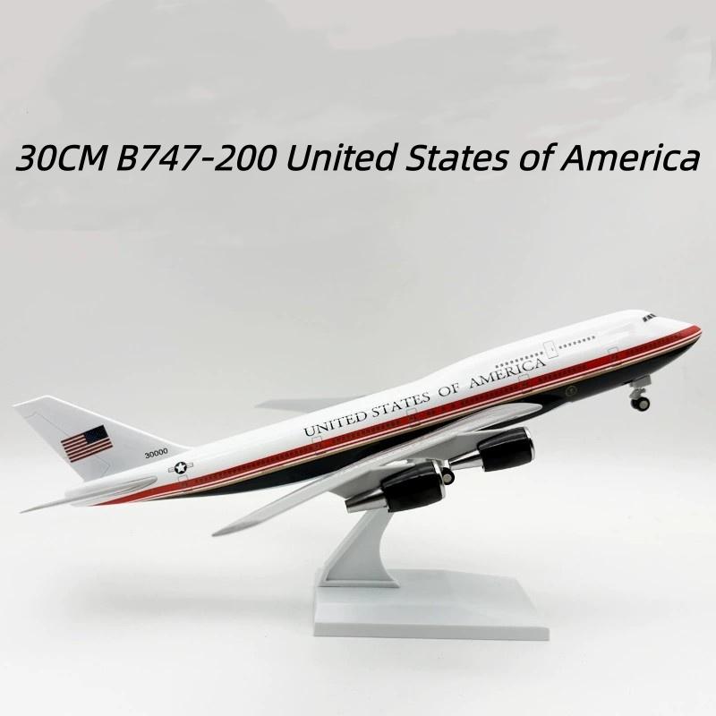 30 см Модель Самолета Air Force One B747-200 Смоляная Модель Самолета с Колесами и Устойчивой Базой Коллекционный Подарок от Авиации