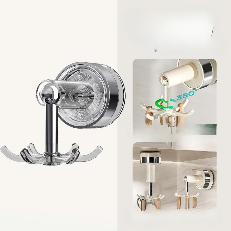 Rotating Suction Cup Hook Adhesive HookWaterproof Kitchenware Storage Rack Without Installation
