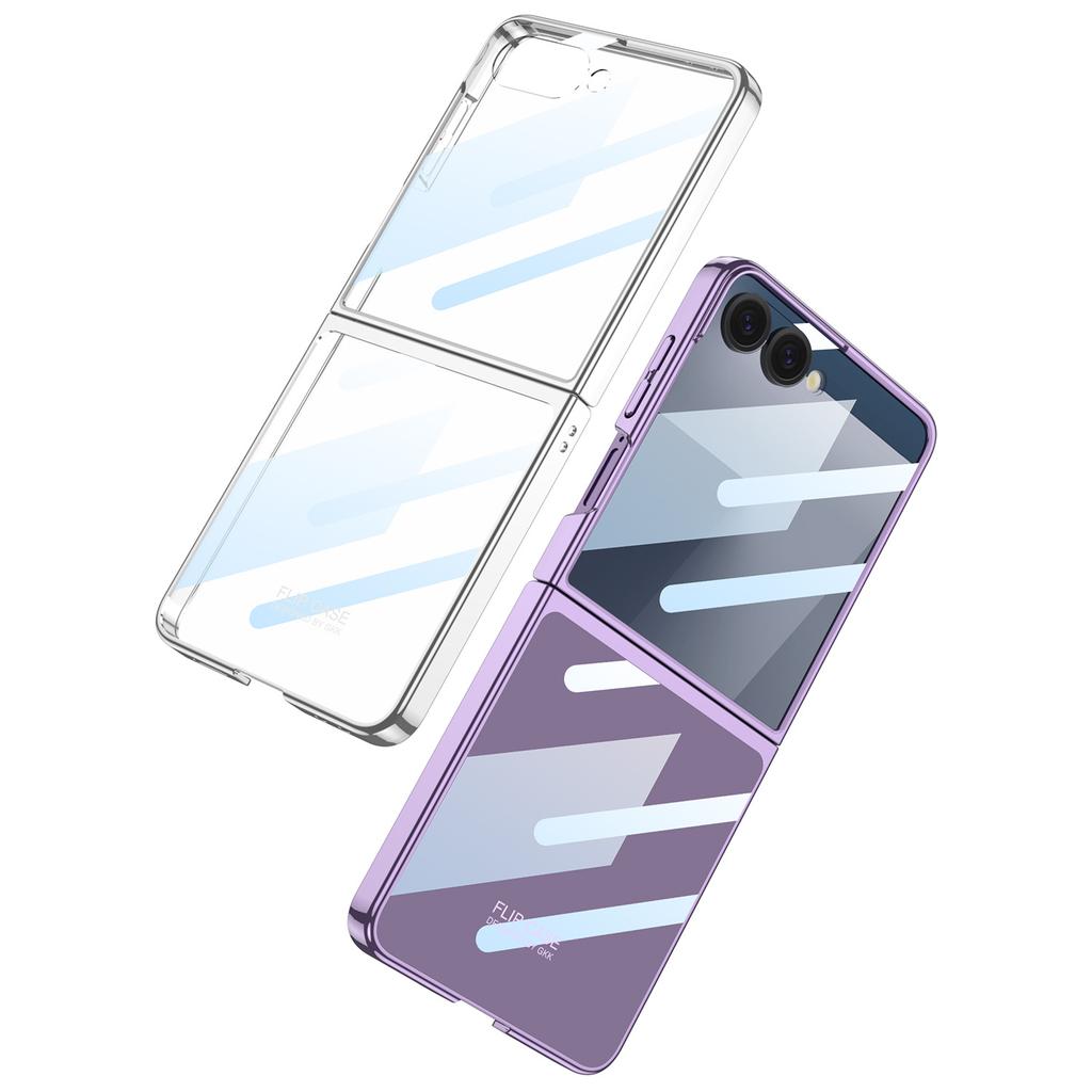 Подходит для чехла для мобильного телефона Samsung ZFlip7, защитная пленка с гальваническим покрытием Phantom с полной инкапсуляцией для складного экрана, полностью прозрачная жесткая ПК-оболочка