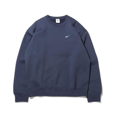 Solo Swoosh однотонный круглый вырез флисовая толстовка мужская молниеносно-синяя DX1362-437