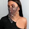 Tassel Rhinestone Mask Bling Masquerade Mask Reusable Face Cover  Women