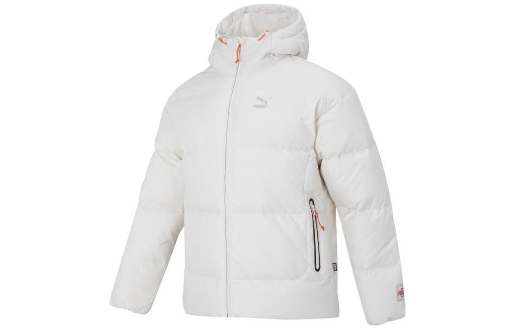 Puma Мужские пуховики Белый с капюшоном Умеренный пуховик 624529-65