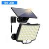 High Power 106LED Solar Outdoor Wall Lamp Waterproof LED Security Lights with 3 Modes Sensor Solar Flood Wall Lamp For Courtyard