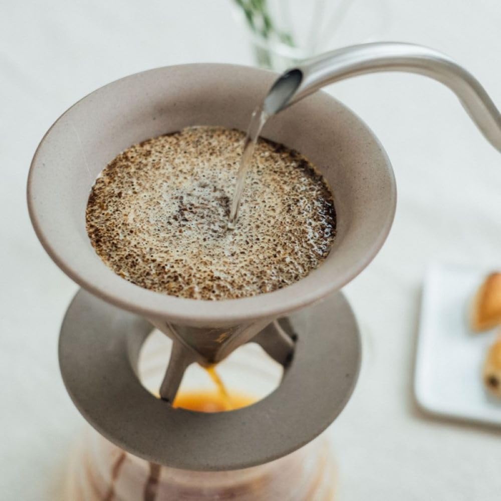 HARIO BATON Series Cafe Old Dripper BATON 02 Coffee Drip Coffee Maker (1-4 cups) Stainless Steel Mesh Made in Japan BT-CFOD-02