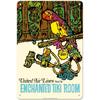 Pacifica Island Art Enchanted Tiki Room - United Air Lines - Vintage Airline Travel Poster by James Jebavy c.1968-8 x 12 inch Vintage Metal Tin Sign