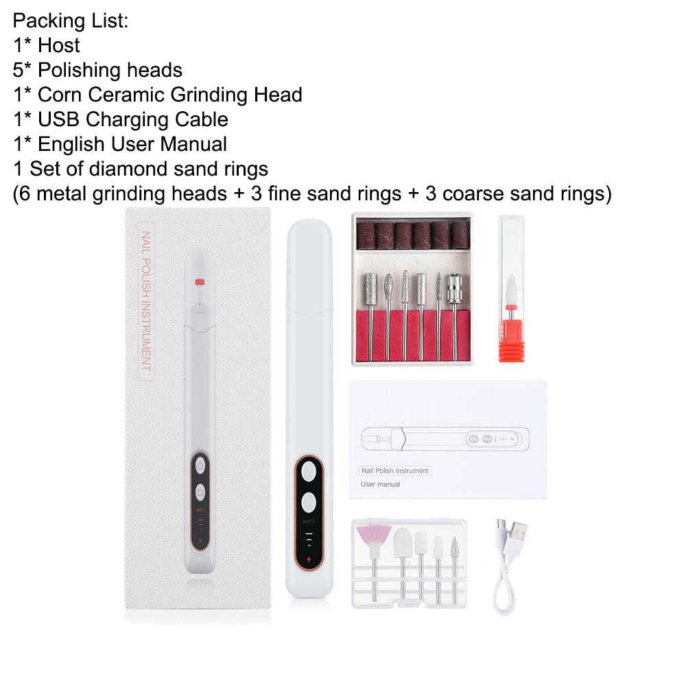Многофункциональный электрический инструмент для красоты ногтей, небольшой портативный маникюрный станок, шлифовка, полировка, удаление омертвевшей кожи, USB
