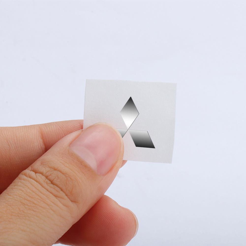 uldf10 5/10Pcs Car Interior Nickel Badge Stickers Phone Key Decoration For Mitsubishi Space Star Eclipse Cross ASX Xl Lancer 9 Galant