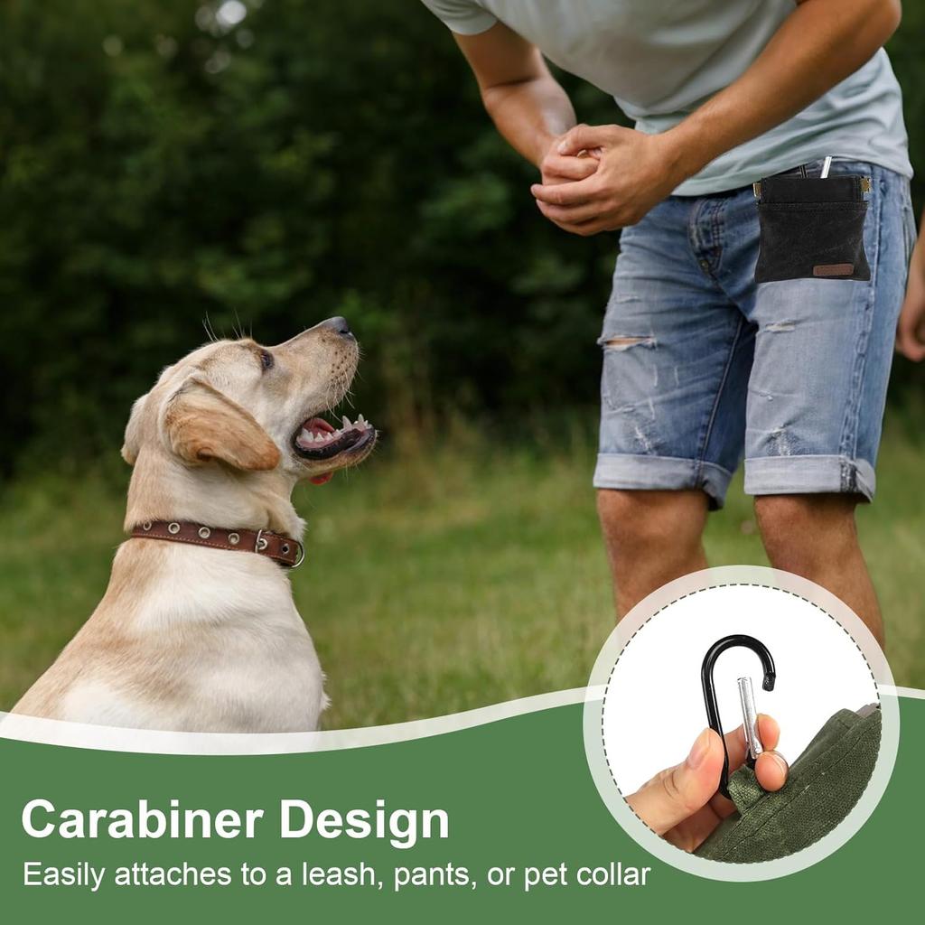 2 шт. Сумка-лакомство для собак, Сумочки для лакомств для дрессировки питомцев, Портативная сумка для выгула собак с автозакрытием и карабином для щенков, Путешествий или использования на улице, Черная