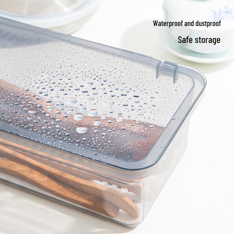 Multifunctional Dustproof Tea Set & Chopstick Storage Organizer with Draining Feature