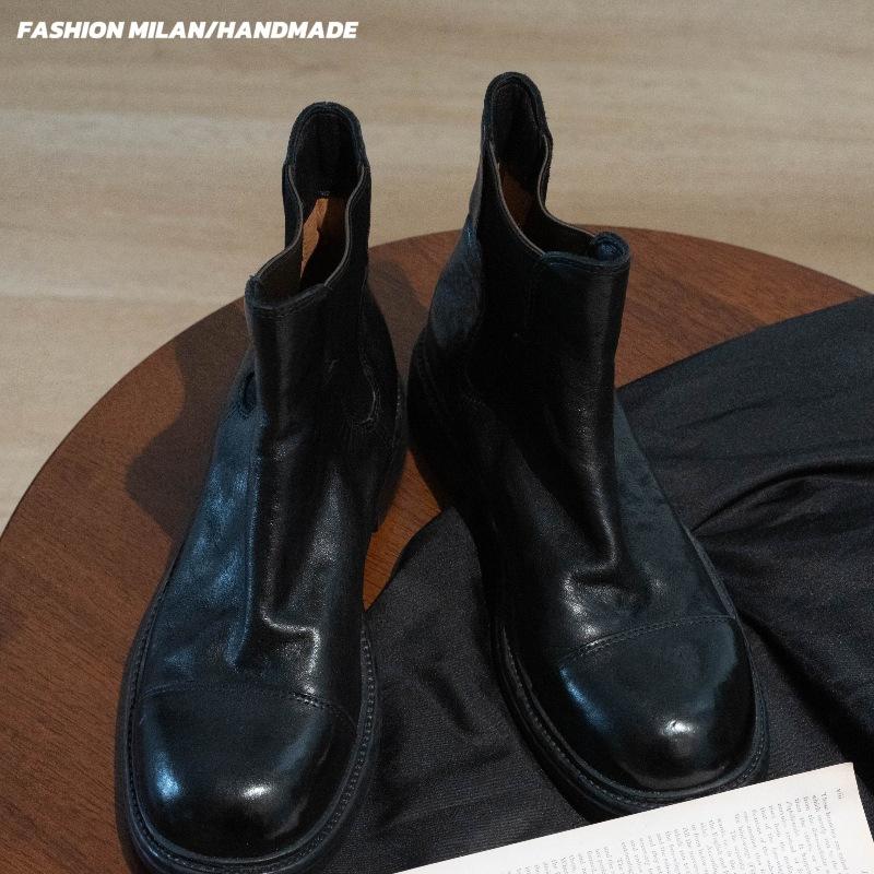 Ботинки Мартина ботинки Челси женские 2025 новые ретро и старые вымытые лошадиная кожа платформа короткие ботинки толстый каблук короткое голенище