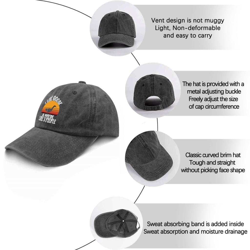 2026 I Like Goose And Maybe 3 People Hats Funny Golf Hat Pigment Black Running Hat Men Gifts For Daughter Outdoor Hats