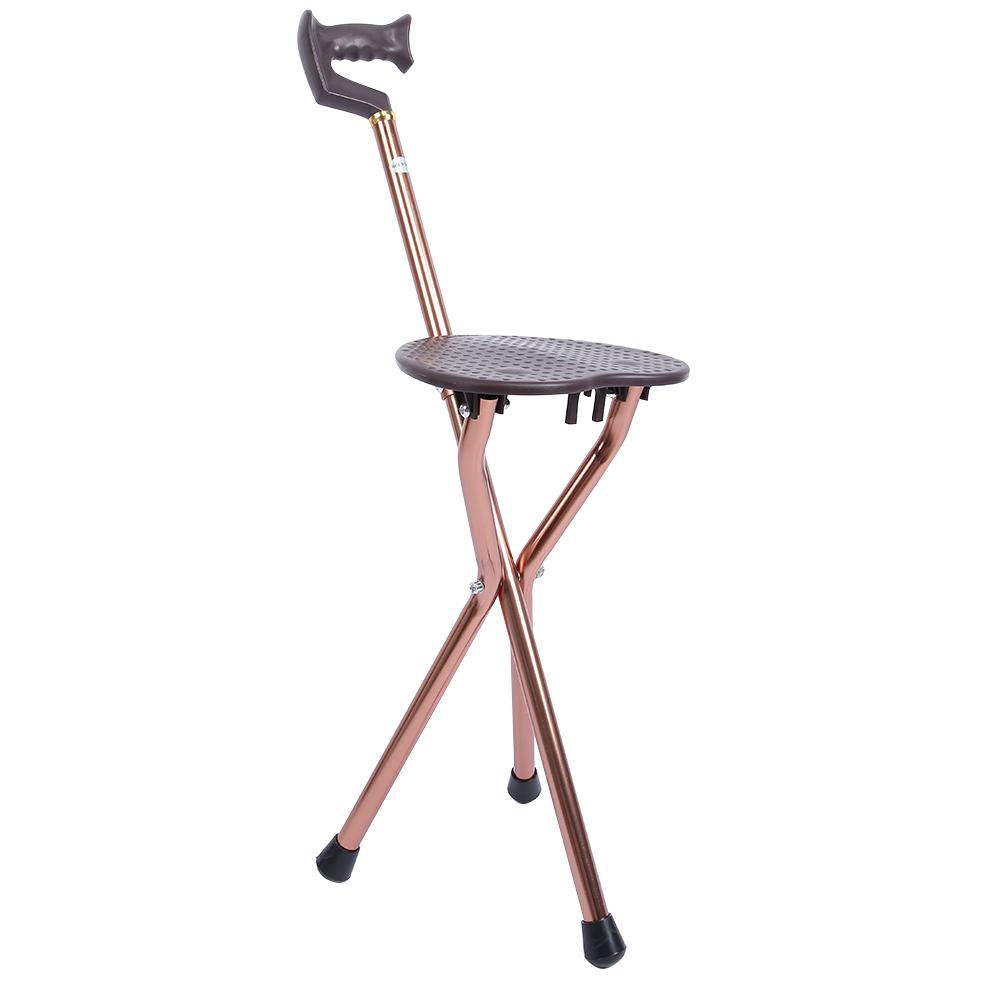 Three Legged Elderly Non‑Slip Cane Stool Folding Outdoor Retractable Walking Stick Chair