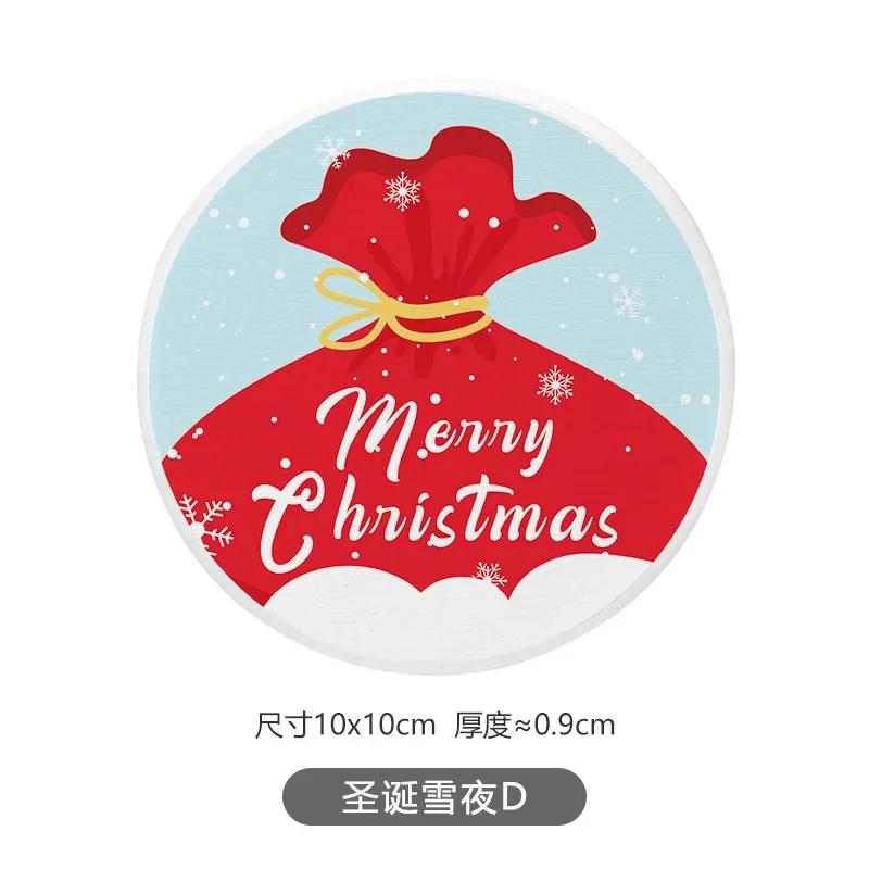 Рождественские диатомитовые впитывающие подставки мультяшный снеговик противоскользящие высокотемпературные подставки для чашек теплоизоляция горячая подставка декор стола