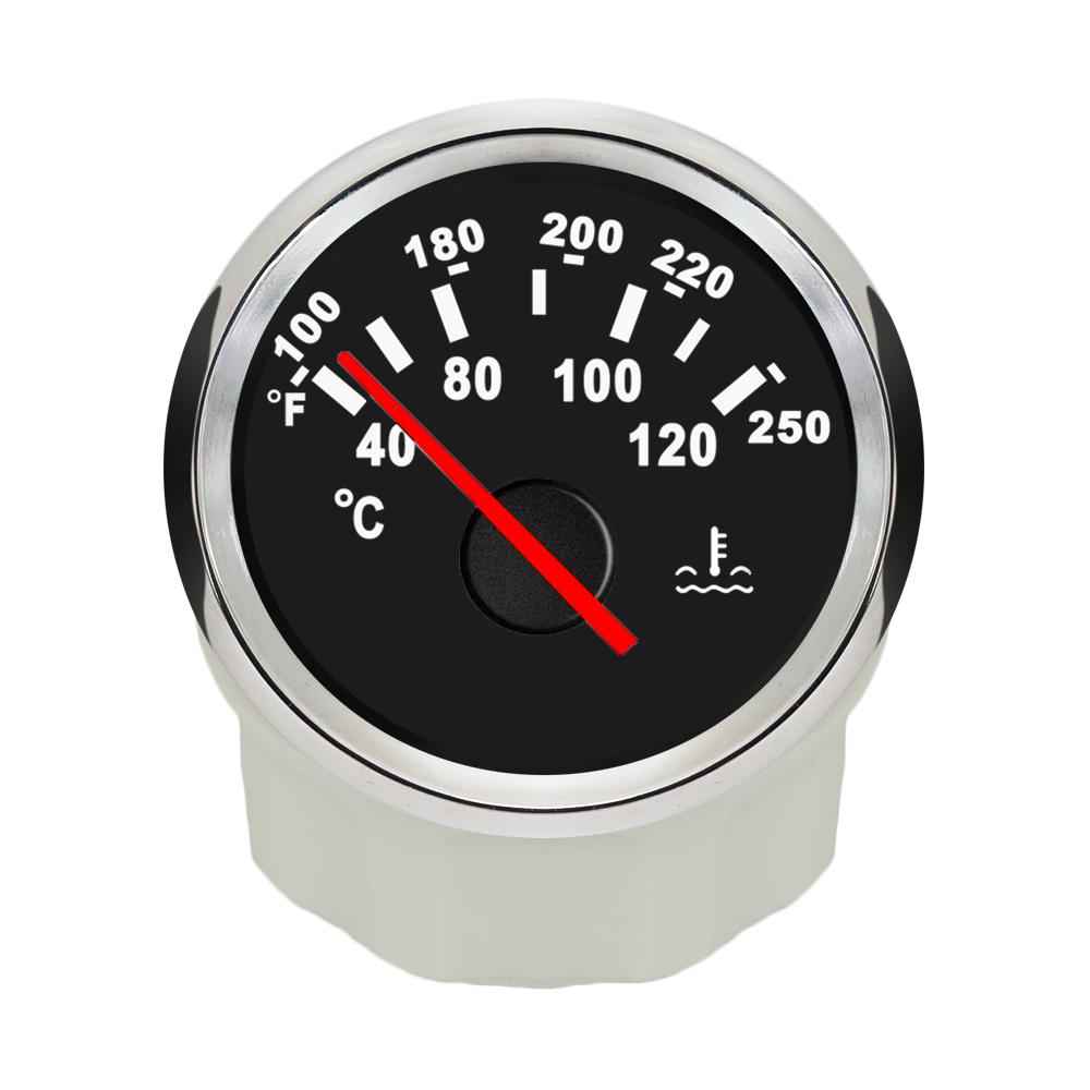 Rhaxel 52mm Water Temperature Meter 40-120℃ Temp Gauge with Backlight 12Volts 24V for Car Truck Vans Yachts RV Vessels