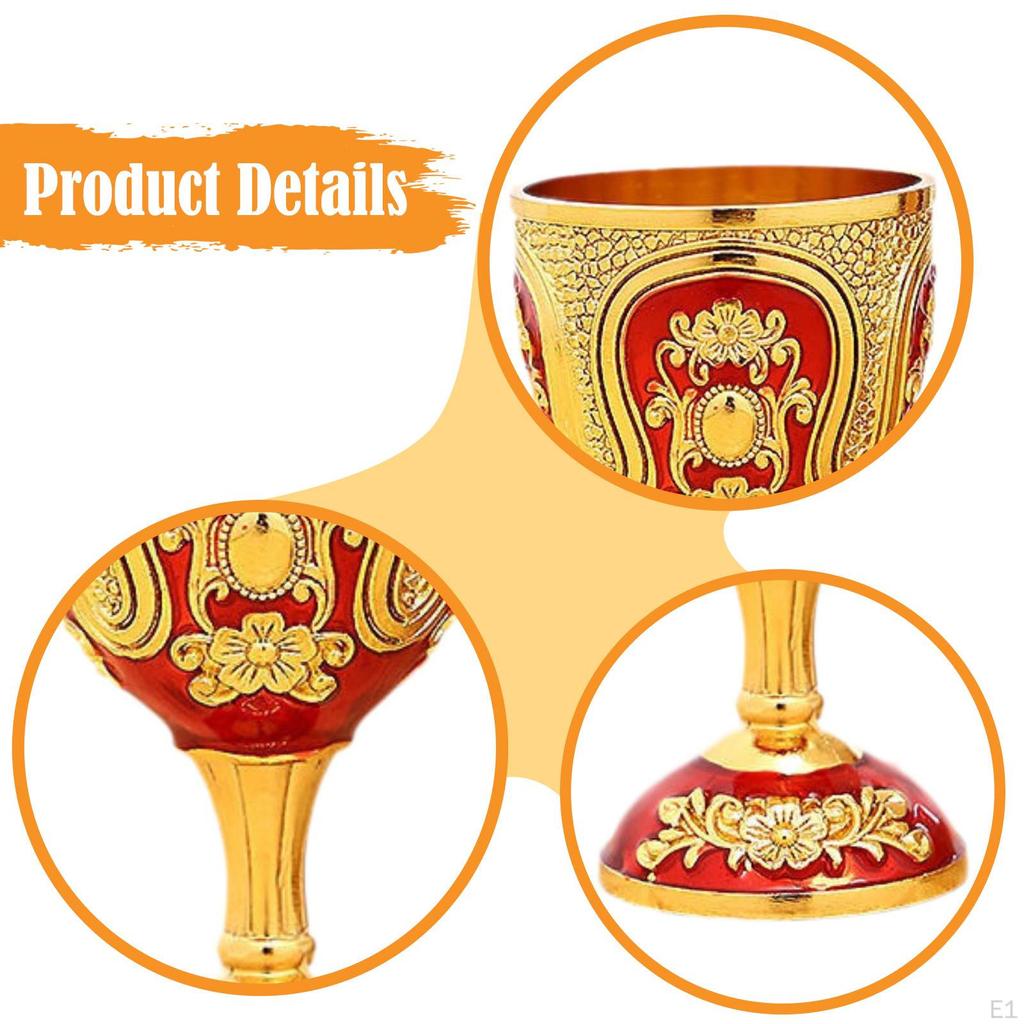 Vintage Medieval Goblet Desktop Decoration Embossed Cup Zinc Alloy Retro Novelty Party Supplies