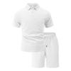 Men's Summer Jacquard Fabric Casual Polo Shirt & Shorts Set