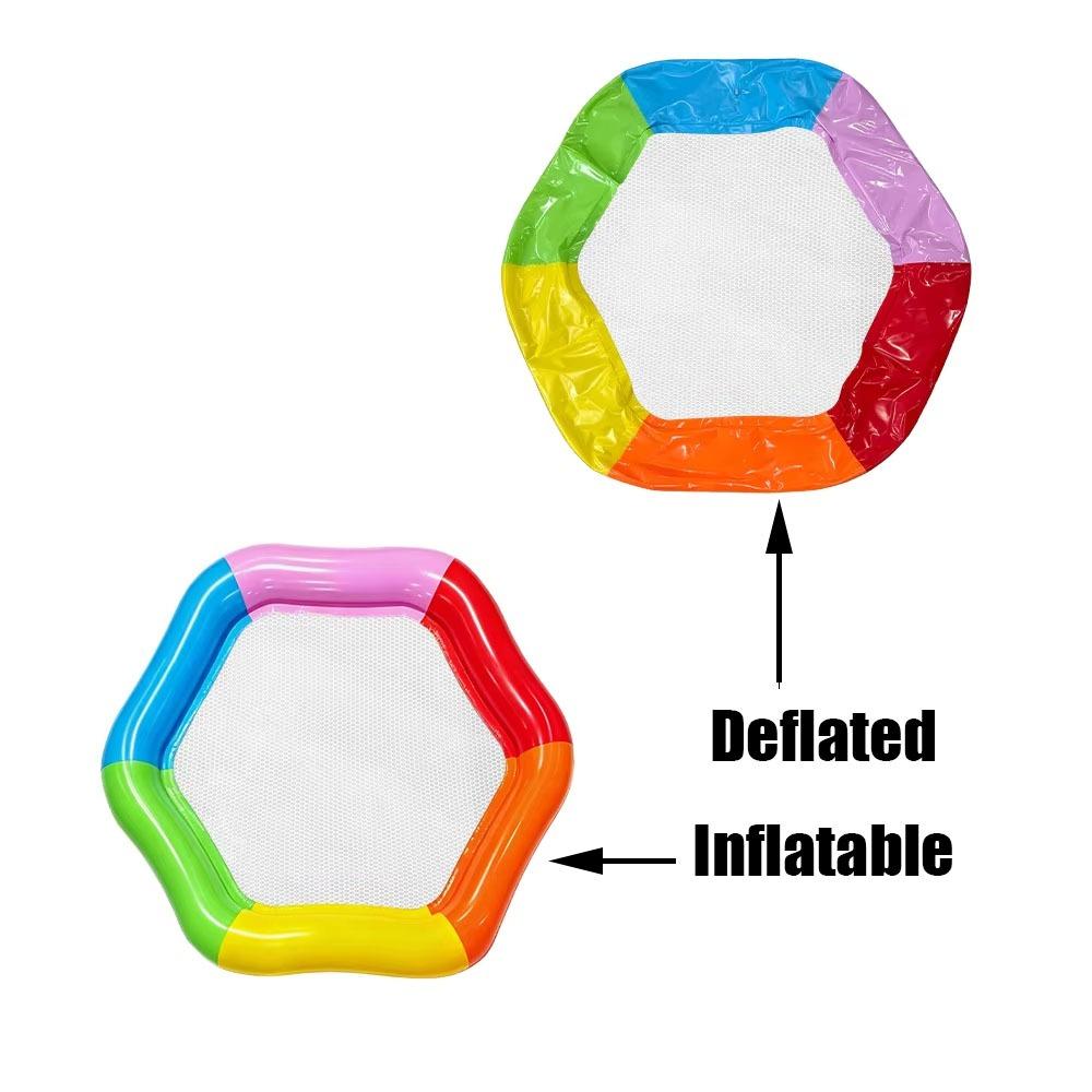 Thickened Hexagonal Colored Inflatable Float Hexagonal Pool Float Cool Floating
