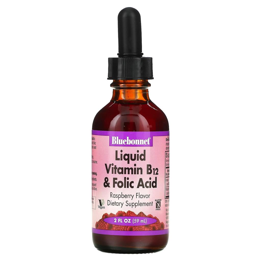 Liquid Vitamin B12 & Folic Acid, Raspberry, 59 Ml (2 Fl Oz)