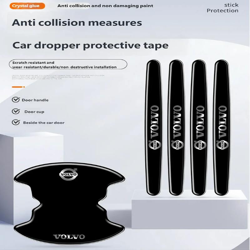 Car Door Handle Protector Anti-Collision and Anti-Scratch Protection Black Strip Sticker Volvo Xc60 Xc90 S60 S80 S60l V40 V60