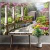 Садовый Пейзаж Гобелен Настенный Природный Пейзаж Богемный Хиппи Tapies Художественный Декор Фоновая Ткань