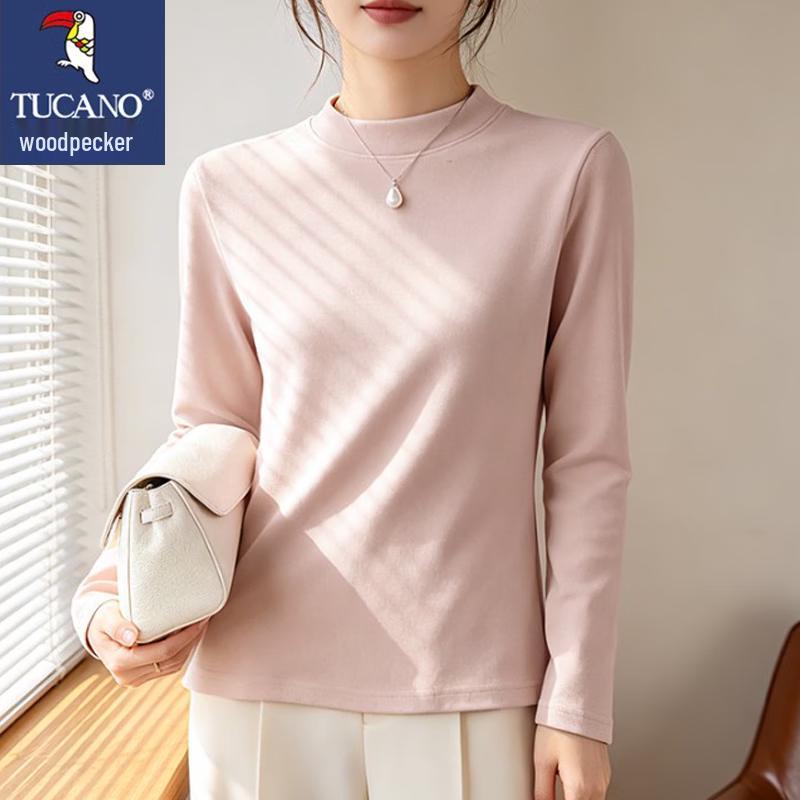 TUCANO Women's Long-Sleeve Solid Color Casual Crewneck T-Shirt