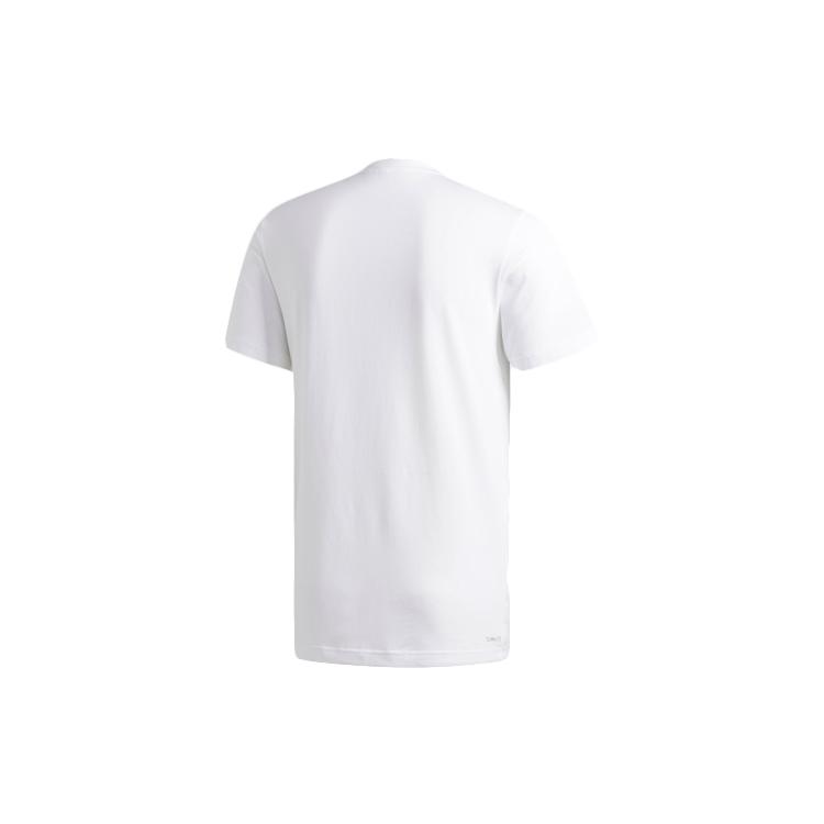 Adidas T Shirts Men's White Crew Neck Moderate Straight Fit DU6296