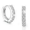 Retro Fashion Silver-plated Earrings Temperament Women's Super Flash Single-row Diamond Earrings Women's Ear Buckles