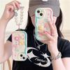 Милые чехлы для телефонов с 3D мультяшным цветком и цепочкой для iPhone 15 Pro Max 14 12 11 13 Mini X XR XS 6 6S 7 8 Plus SE, мягкий силиконовый чехол