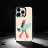 Surfboard Surfing Art Surf Girl Phone Case For iPhone 17,16,15,14,13,12,11 Plus,Pro Max,XS,Colored silver phone case