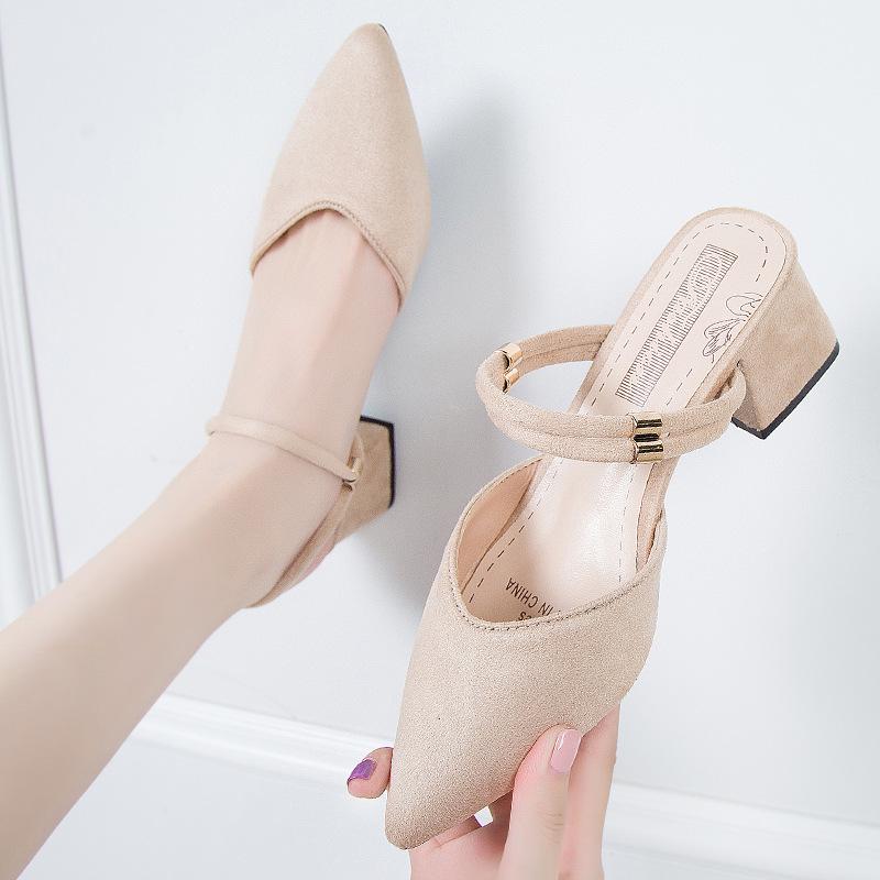 f54White High Heels Sandals For Summer Narrow Band Heel Vintage Square Toe Concise Ladies Shes Party Yellow Sandals Gladiator