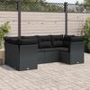 VidaXL Garden Lounge Set 6 Pcs with Cushions Black Wicker 3218105