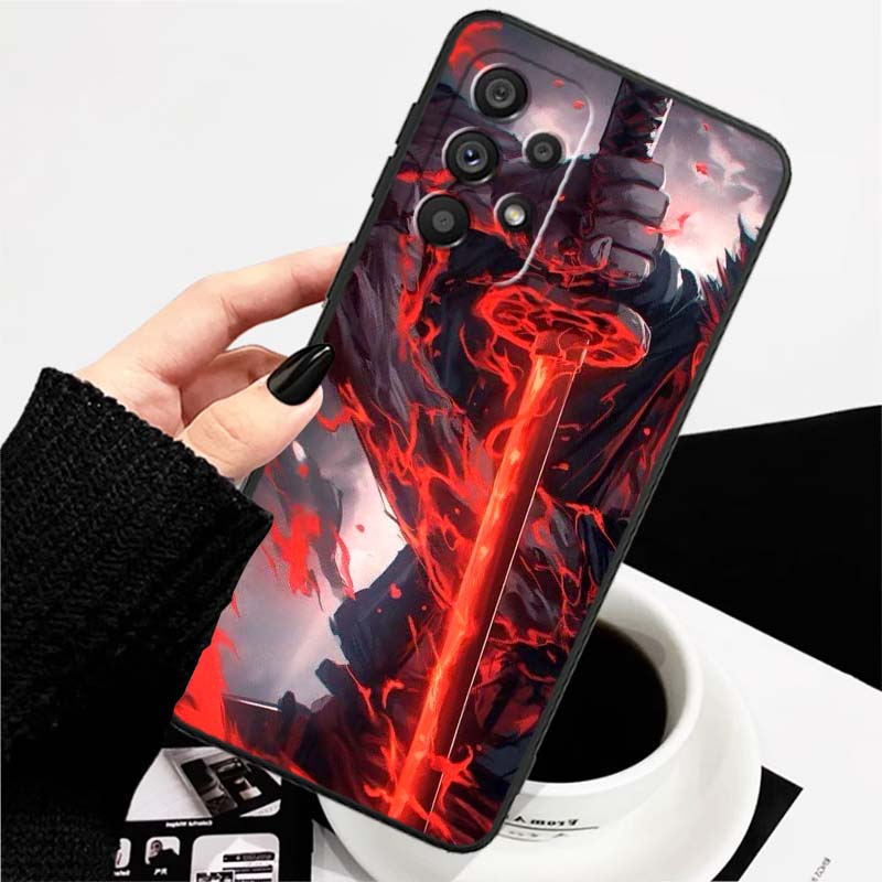 Мечник в древнем стиле Для Samsung A73 A72 A71 A55 A54 A53 A52 A51 A13 A22 A16 A15 A12 A14 A26 A07 5G Черный Чехол для Телефона