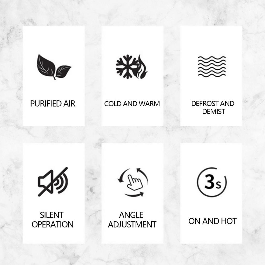 Автомобильный обогреватель, быстрый нагрев, размораживание и антизапотевание, 2 в 1 вентилятор быстрого нагрева и охлаждения, розетка с подсветкой, 12 В автомобильный вентилятор ветрового стекла