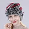 Горячая Распродажа Женская Зимняя Вязаная Шапка из Натурального Меха Кролика Рекс Пушистая Натуральная Шапка из Меха Кролика Рекс Дамская Хорошо Эластичная Шапки из Натурального Меха