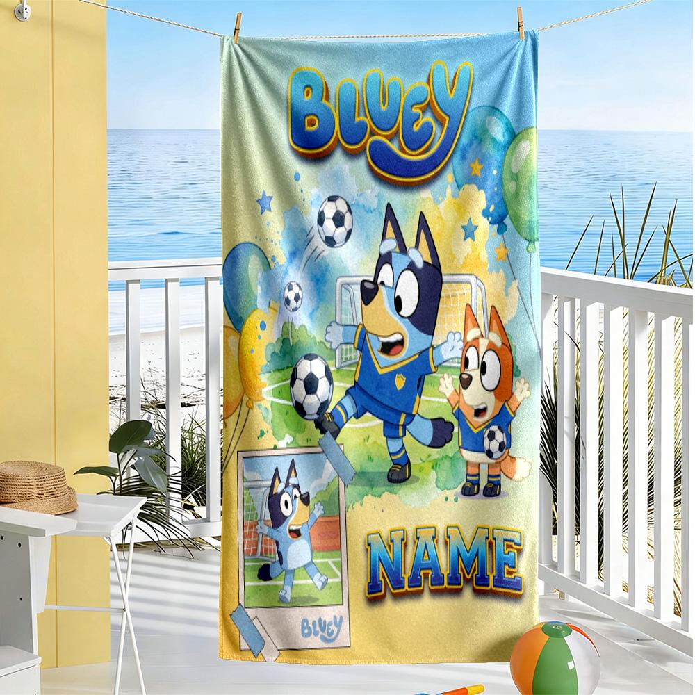 Happy Holiday Celebration Customize Text Beach Towel Super Soft & Absorbent Suitable for Sports Travel Swimming Yoga Bathroom Beach And Pool
