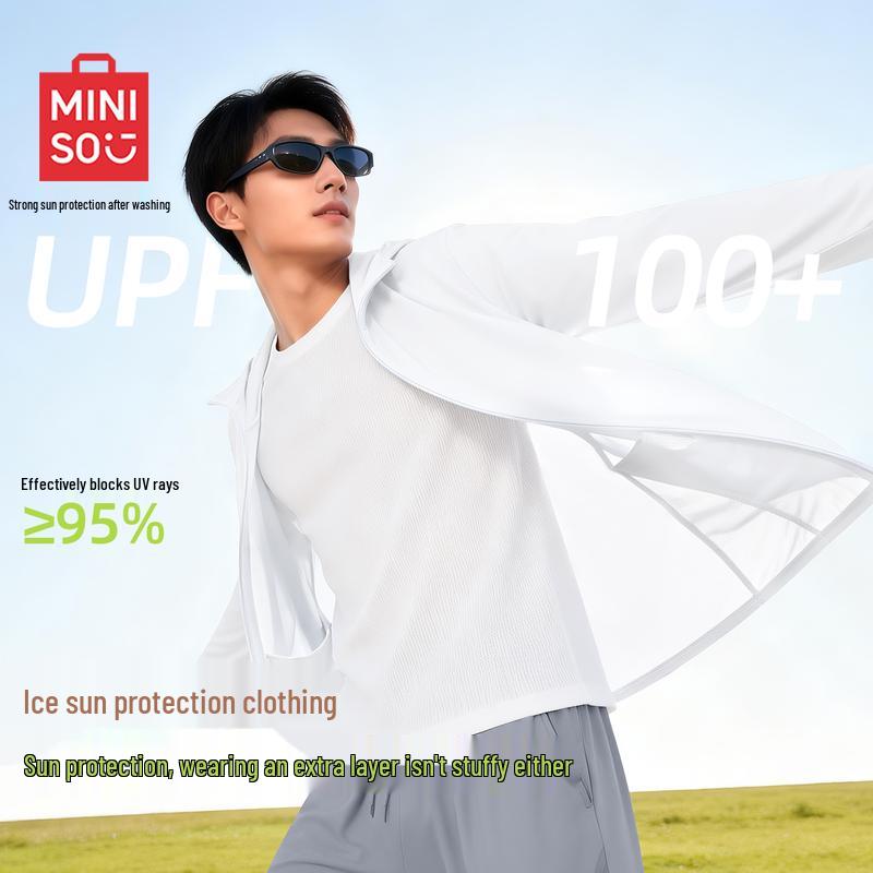 MINISO Мужская куртка с капюшоном из ледяного шелка для защиты от солнца