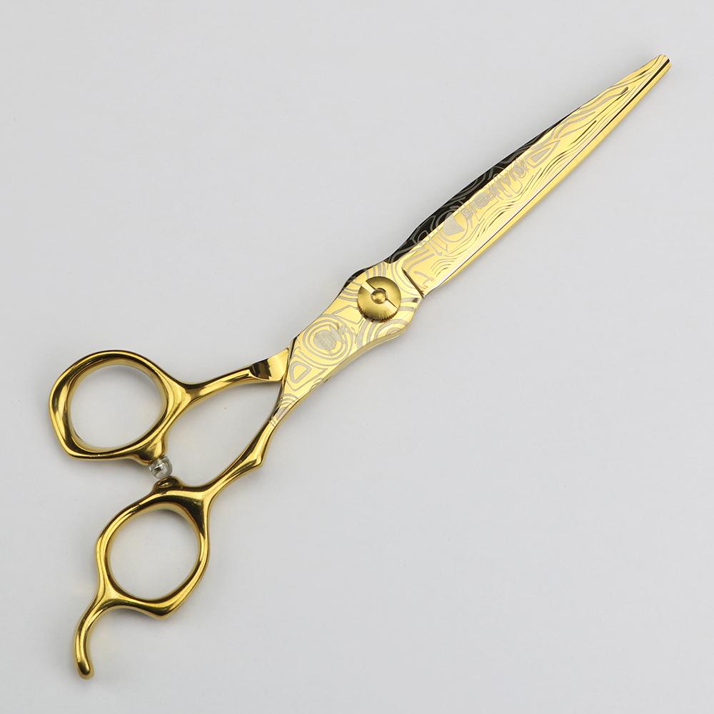 XUANFENG 7-дюймовые золотые парикмахерские ножницы Barber 440C для стрижки и филировки
