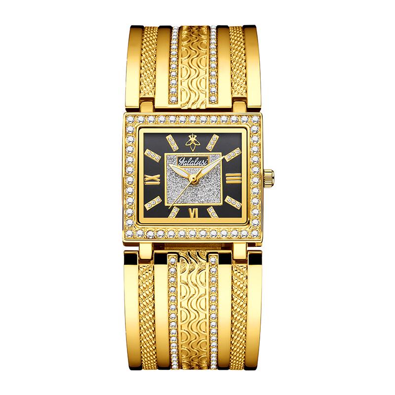 Женские часы YaLalusi Gold Diamond с браслетом, инкрустированным бриллиантами