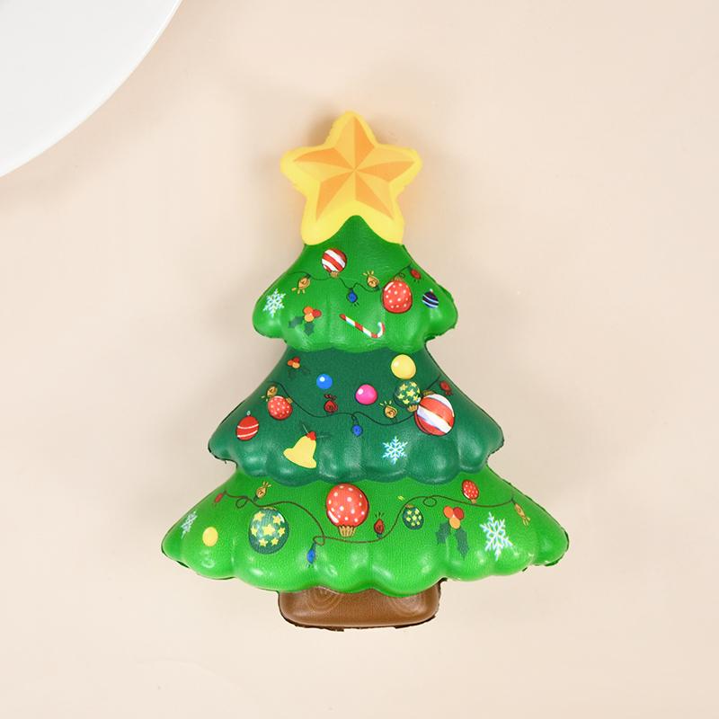 4pcs Christmas Anti-Stress Relief Toy Santa Claus Xmas Tree Squeeze Bounce Toy Kids New Year Gift Christmas Party Decor