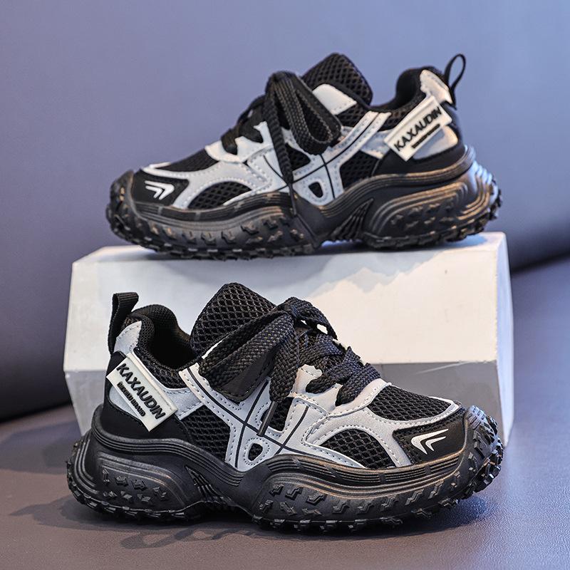 Girls' color-blocked sneakers for small, medium, and large children2026New Autumn Mesh Children's Running Shoes Boys' Casual Shoes