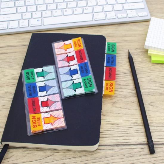 Message Flags Assorted Color, Sign Here/Notarize/Initial Here/Sign and Date, 600 Pages Total, 0.98 x 1.77 Inch Wide, Easy to Post, 3 On-The-Go